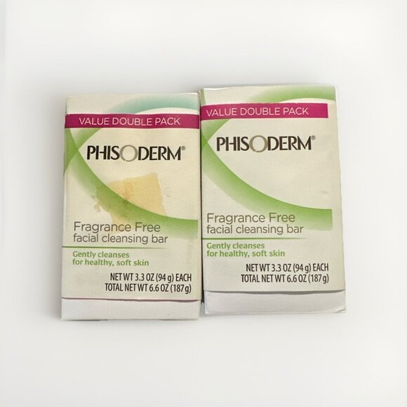 2-Phisoderm Fragrance Free Facial Cleansing Bar Soap 4 Bars Total - Picture 1 of 2